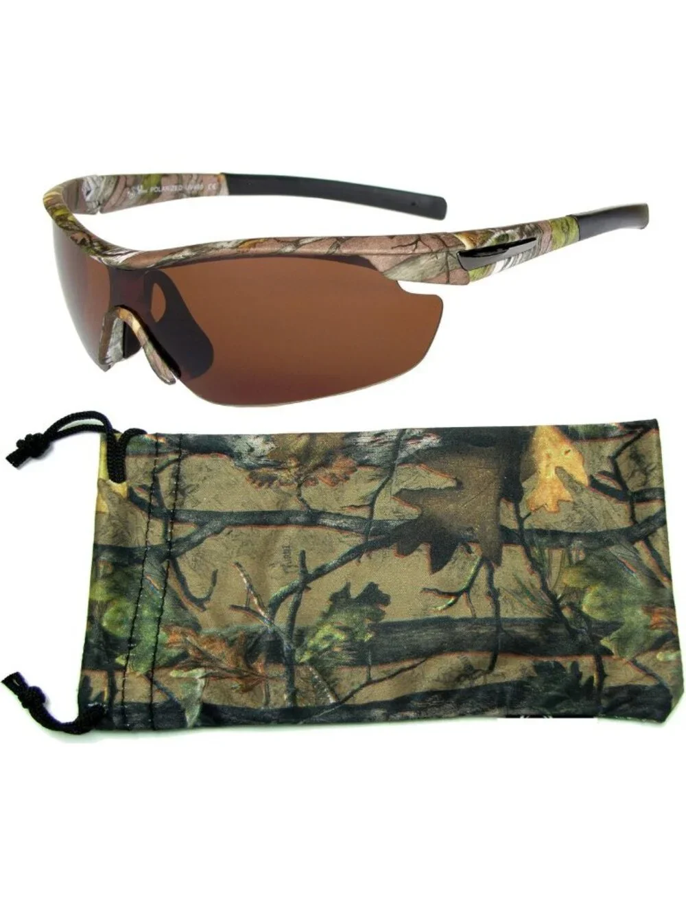 Lightweight Polarized Sunglasses for Men | Camouflage Sport Wrap Around Frame